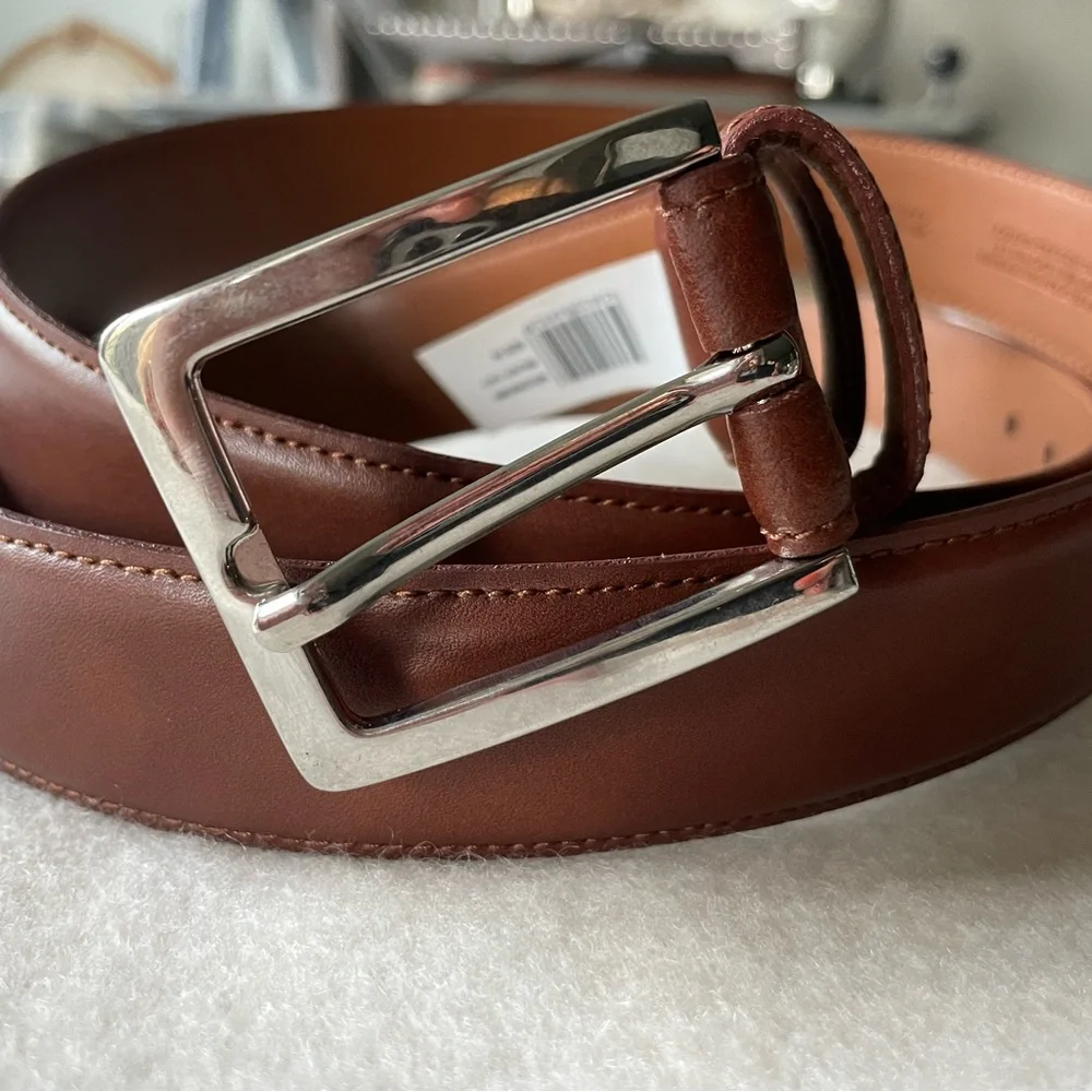 NORDSTROM WALNUT CALF LEATHER BELT 44